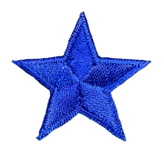 Star Embroidered Iron-on- Royal Blue 1.25"