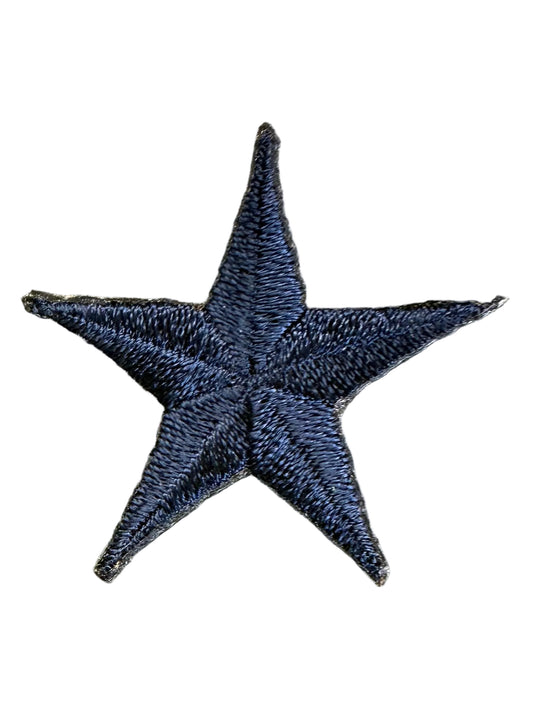 Estrella Azul Marino Bordada Termoadhesiva 4.45cm