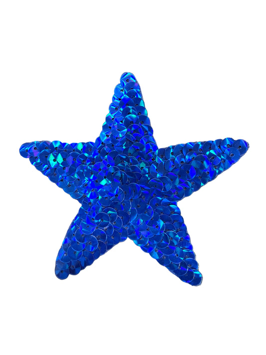 Star Appliqué - All Royal Blue Sequins - 3.5"