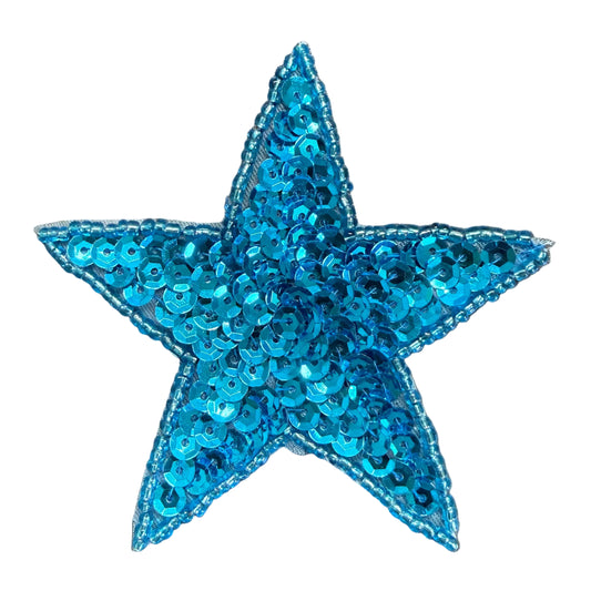 Estrella con Lentejuelas Turquesas de 2.75"