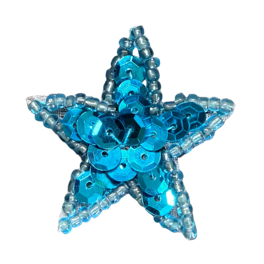 Lentejuelas y abalorios de estrella turquesa de 3,18 cm