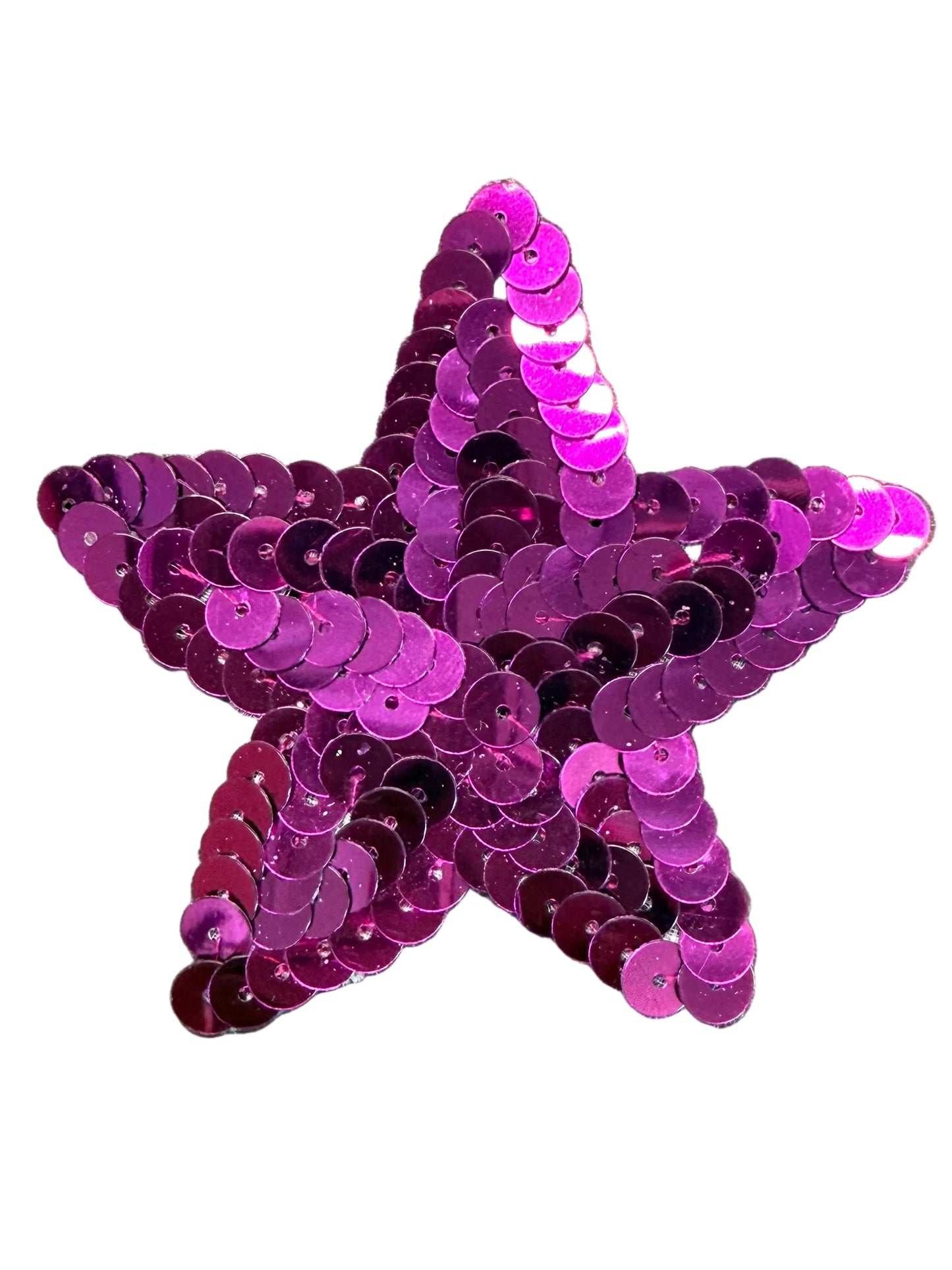 Star Applique - Magenta Purple Sequins 3"