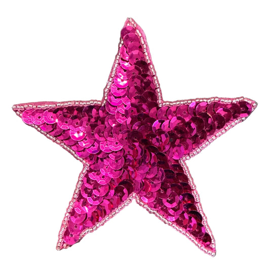 Estrella con Lentejuelas Fucsia en 2 variantes: 3" y 4"