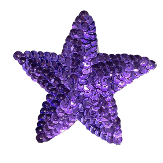 Star Appliqué - All Purple Sequins 3"
