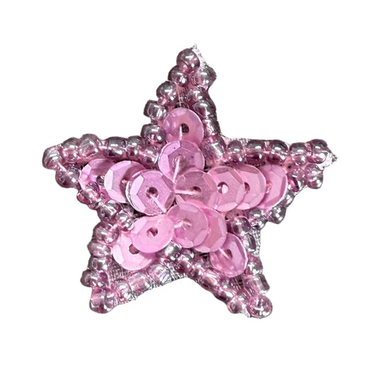 Estrella con lentejuelas malva de 1"