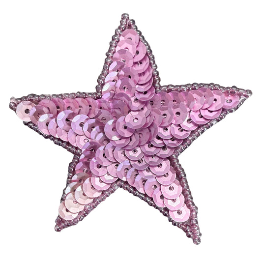 Estrella con lentejuelas malva de 7.62 cm