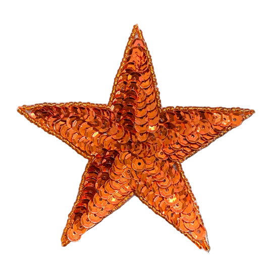 Estrella con lentejuelas naranjas de 10 cm