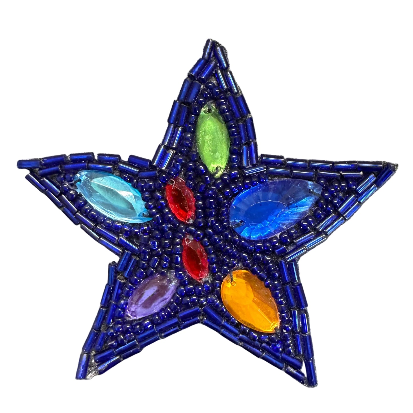 Estrella con Cuentas y Gemas Negras 3.5"