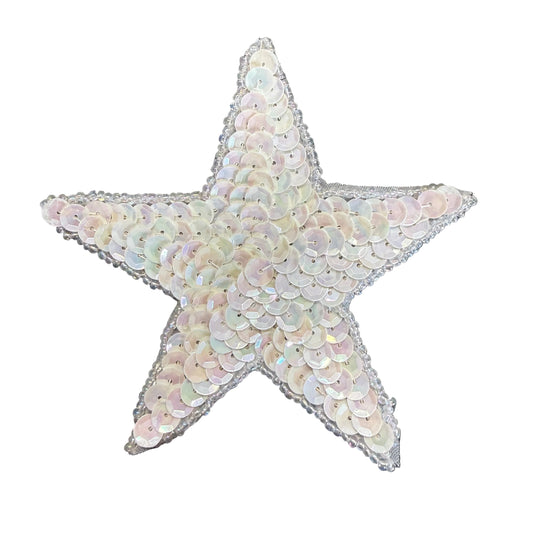 Estrella con lentejuelas iridiscentes y cuentas de 10 cm