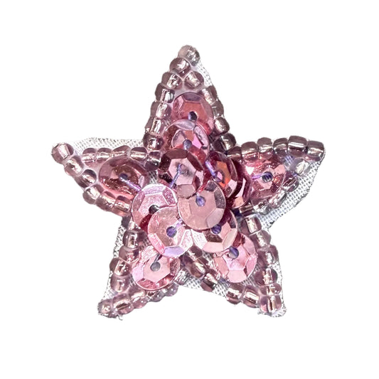 Estrella con lentejuelas rosas 1"