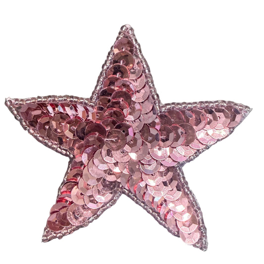 Estrella con Lentejuelas Malva y Cuentas 7,6 cm