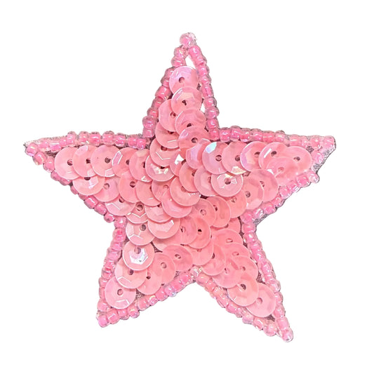 Estrella con lentejuelas rosas de 2"