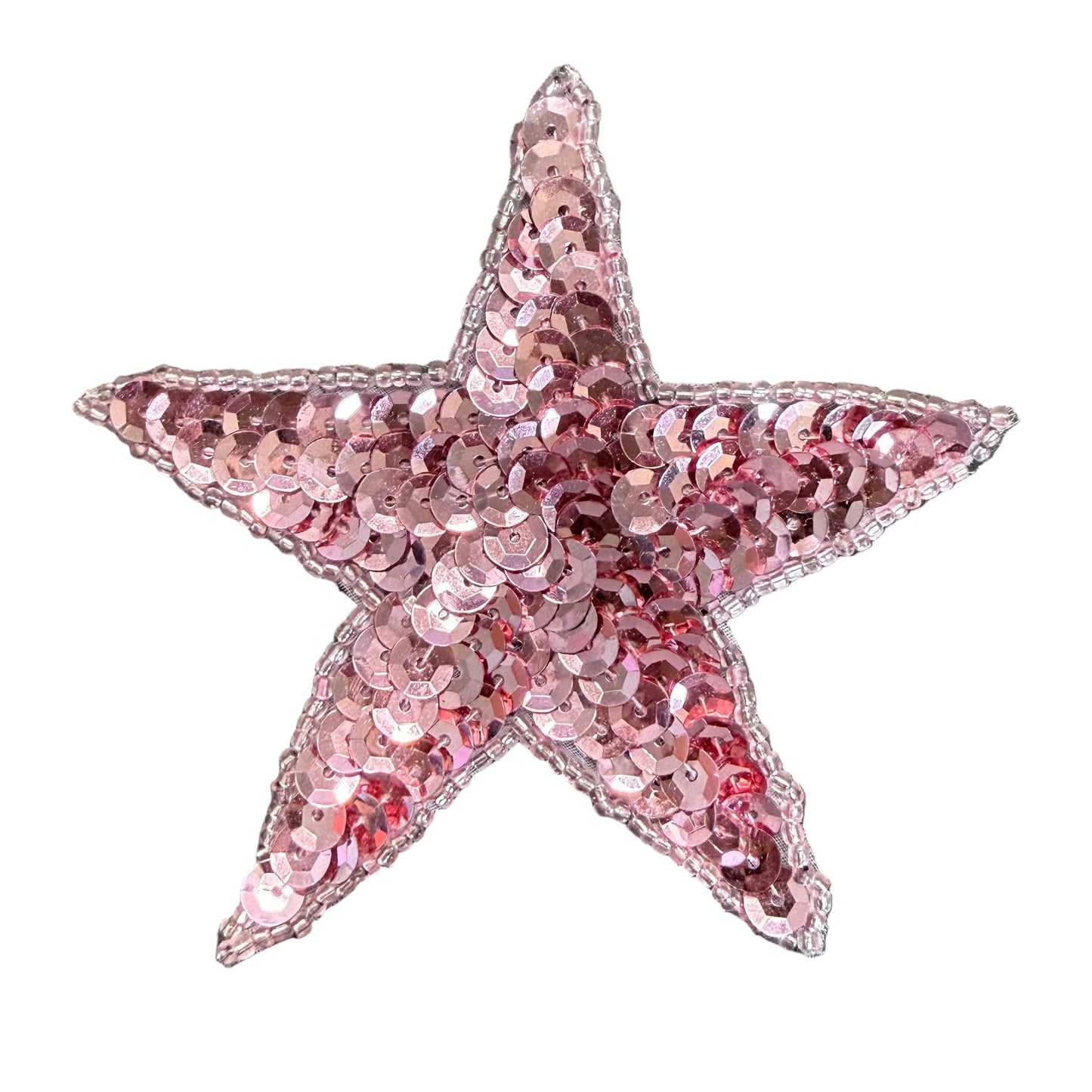 Estrella rosa con lentejuelas y abalorios 4'