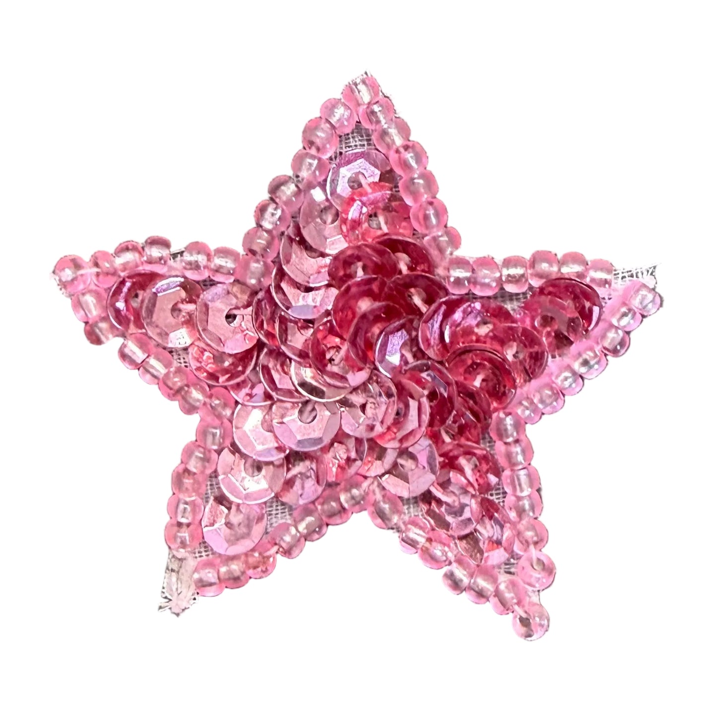 Star Appliqué - Mauve/Pink Sequins - Glass Beads 1.25"