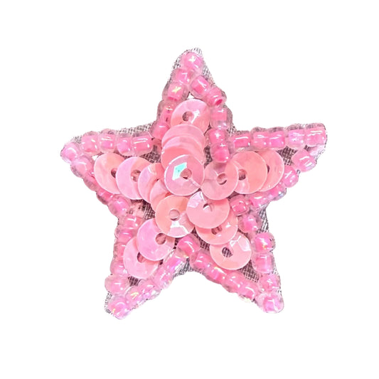 Estrella con lentejuelas rosas de 2,54 cm