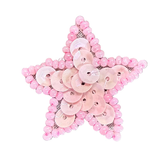 Lentejuelas rosadas Star Lite con ribete rosa de 3.175 cm