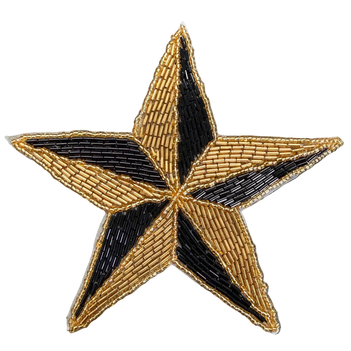Estrella con cuentas negras y doradas de 5.5"