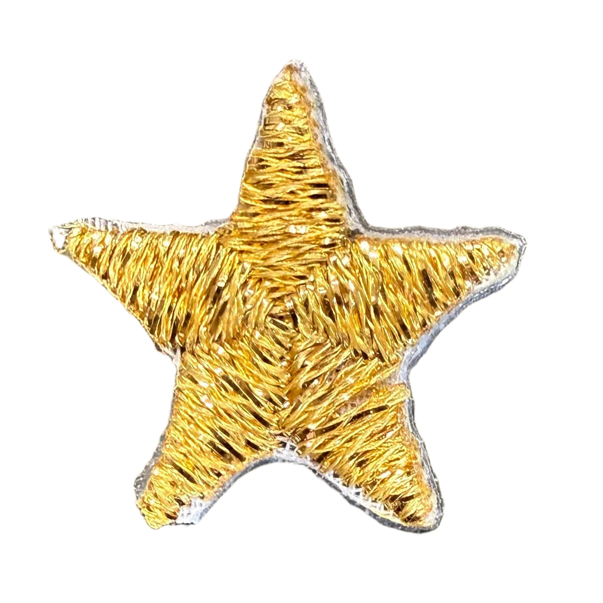 Estrella dorada con bordado metálico termoadhesivo 2,54 cm
