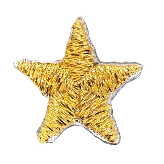 Estrella dorada con bordado metálico termoadhesivo 2,54 cm