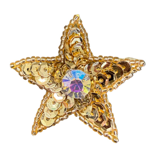 Estrella Dorada con Pedrería AB Grande Hecha a Medida 5 cm