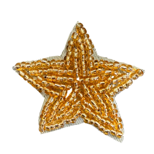 Estrella con Cuentas Doradas 1.75"