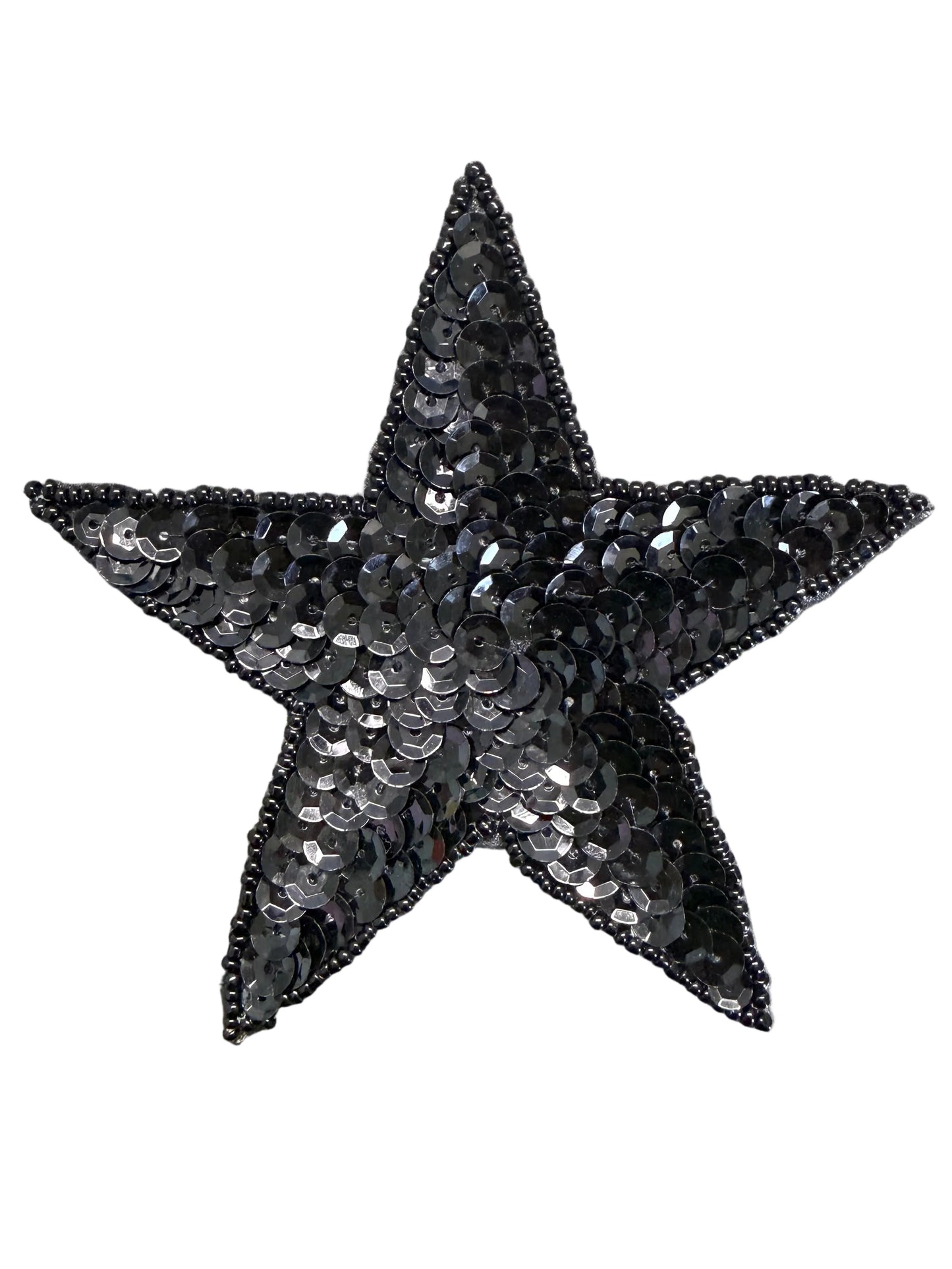 Estrella con lentejuelas y cuentas negras, 7 variantes de tamaño