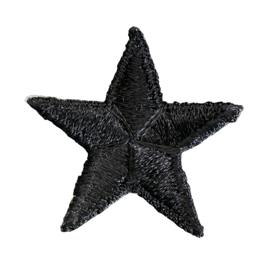 Estrella* bordado negro termoadhesivo 1.75"