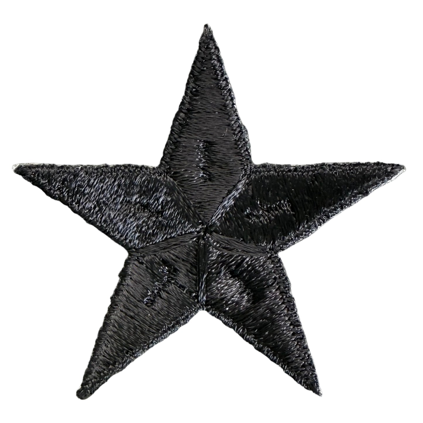 Star Black Embroidered Iron-On 2.5"