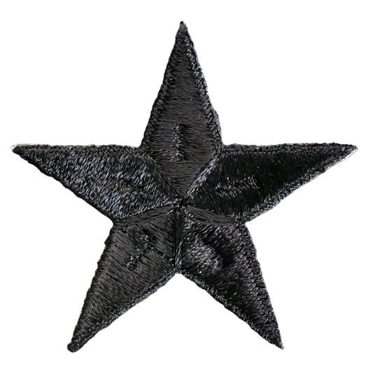 Estrella negra bordada termoadhesiva de 2.5"