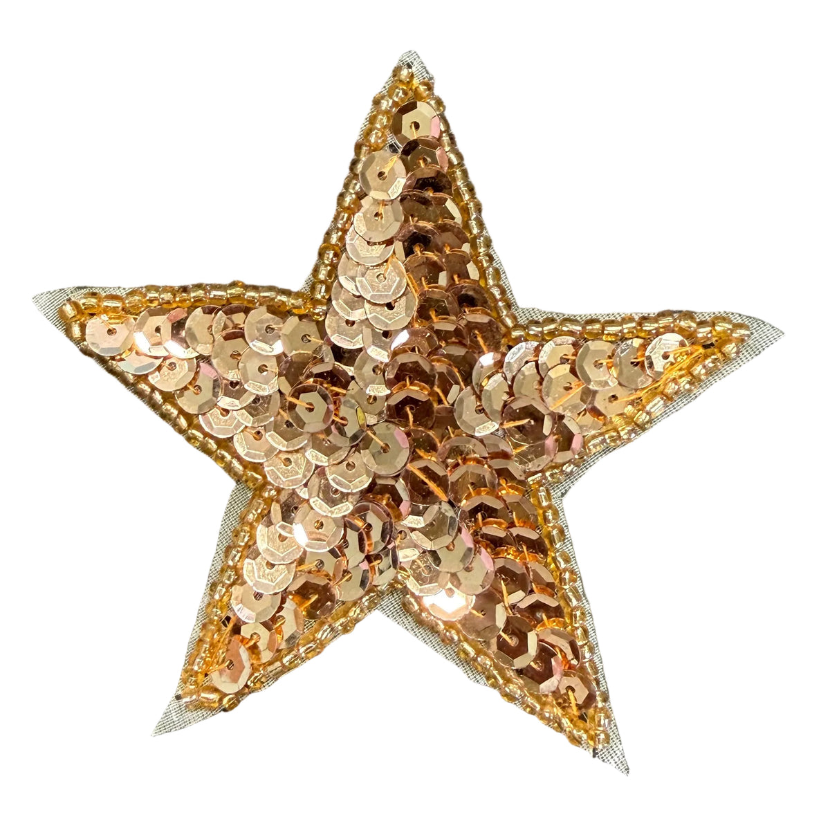 Gold Star Appliqué –Gold Sequins - Glass Beads – Choice of 2", 3", or 4"