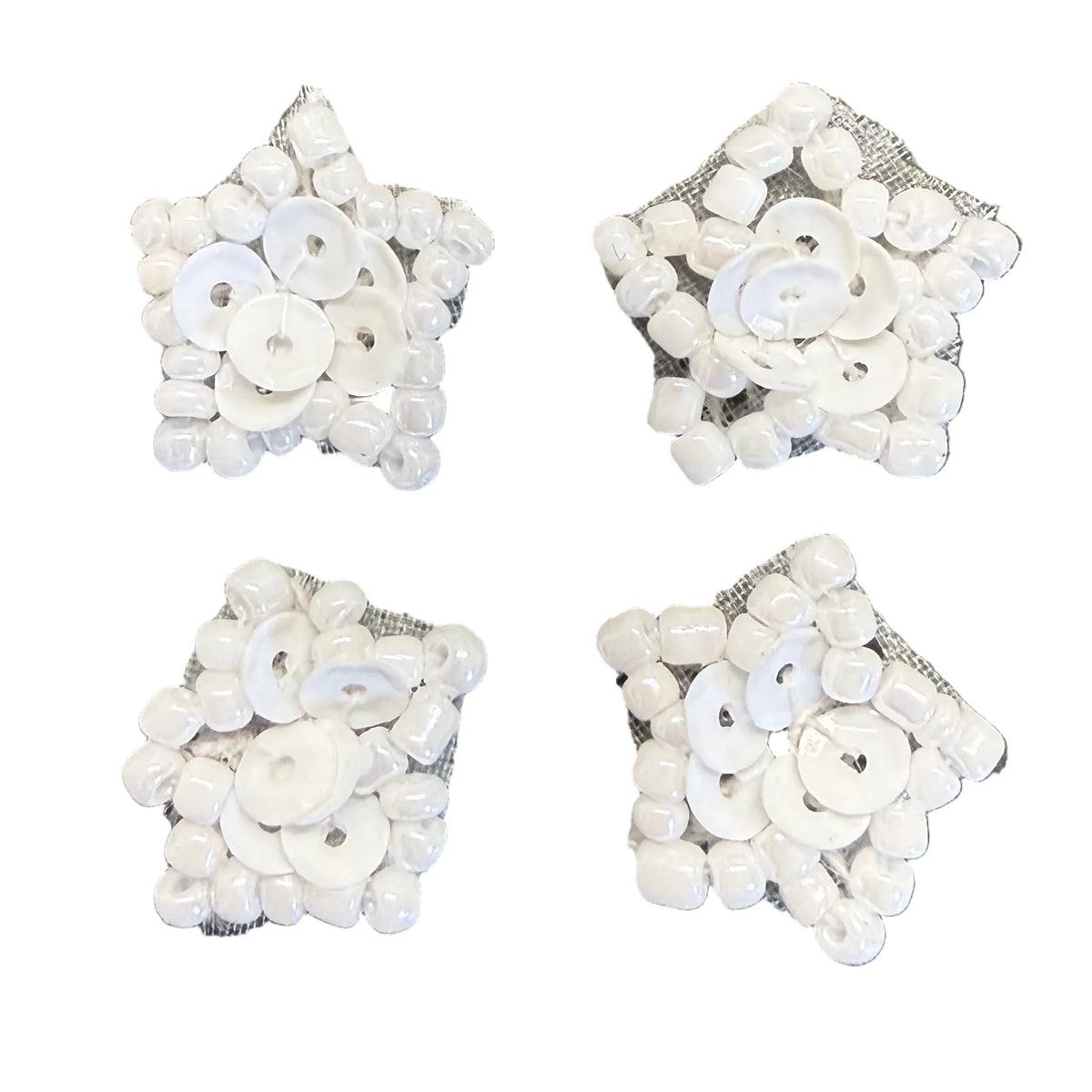 Estrellas, Juego de Cuatro, Lentejuelas y Cuentas de 1,5 cm, a Elegir Color