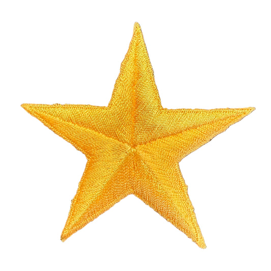 Estrella Brillante Amarilla Termoadhesiva Bordada en 5 variantes de tamaño
