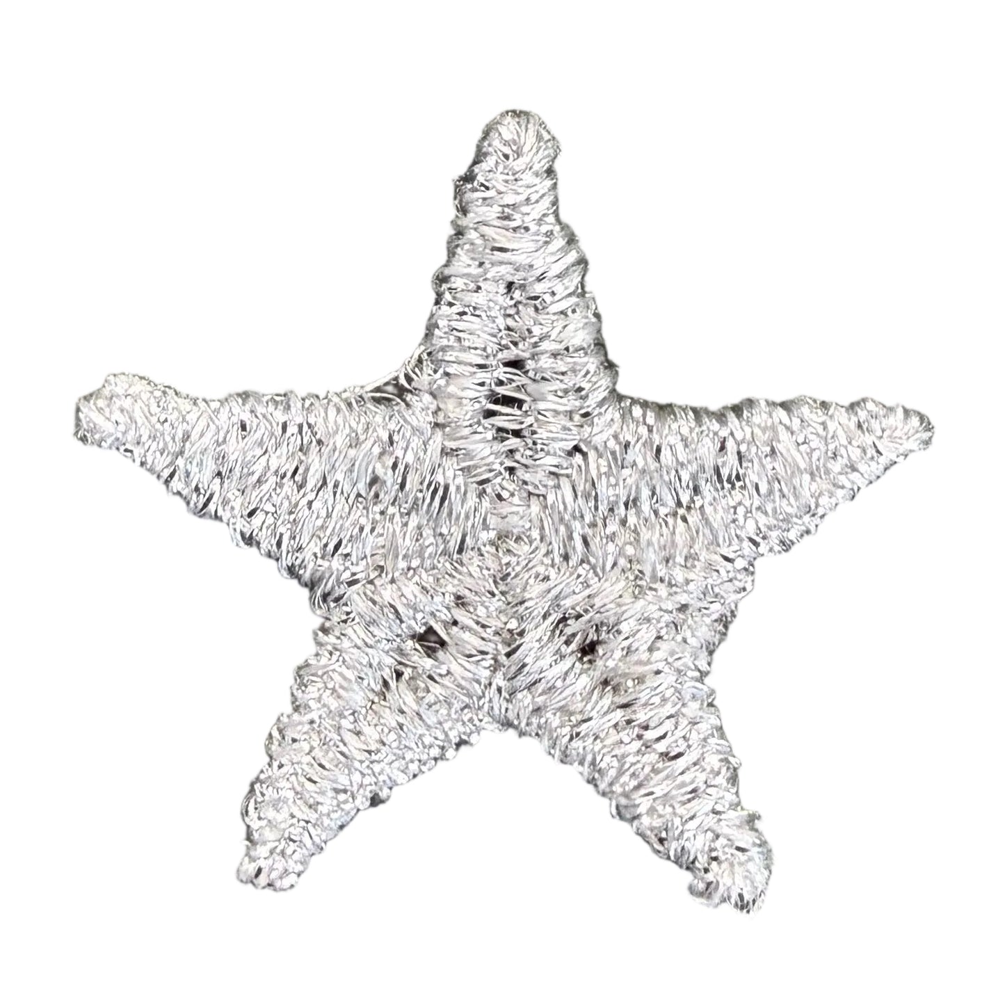 Star Silver Embroidered Patch 1.25"