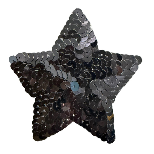 Star Applique - Black Sequins 3.25"