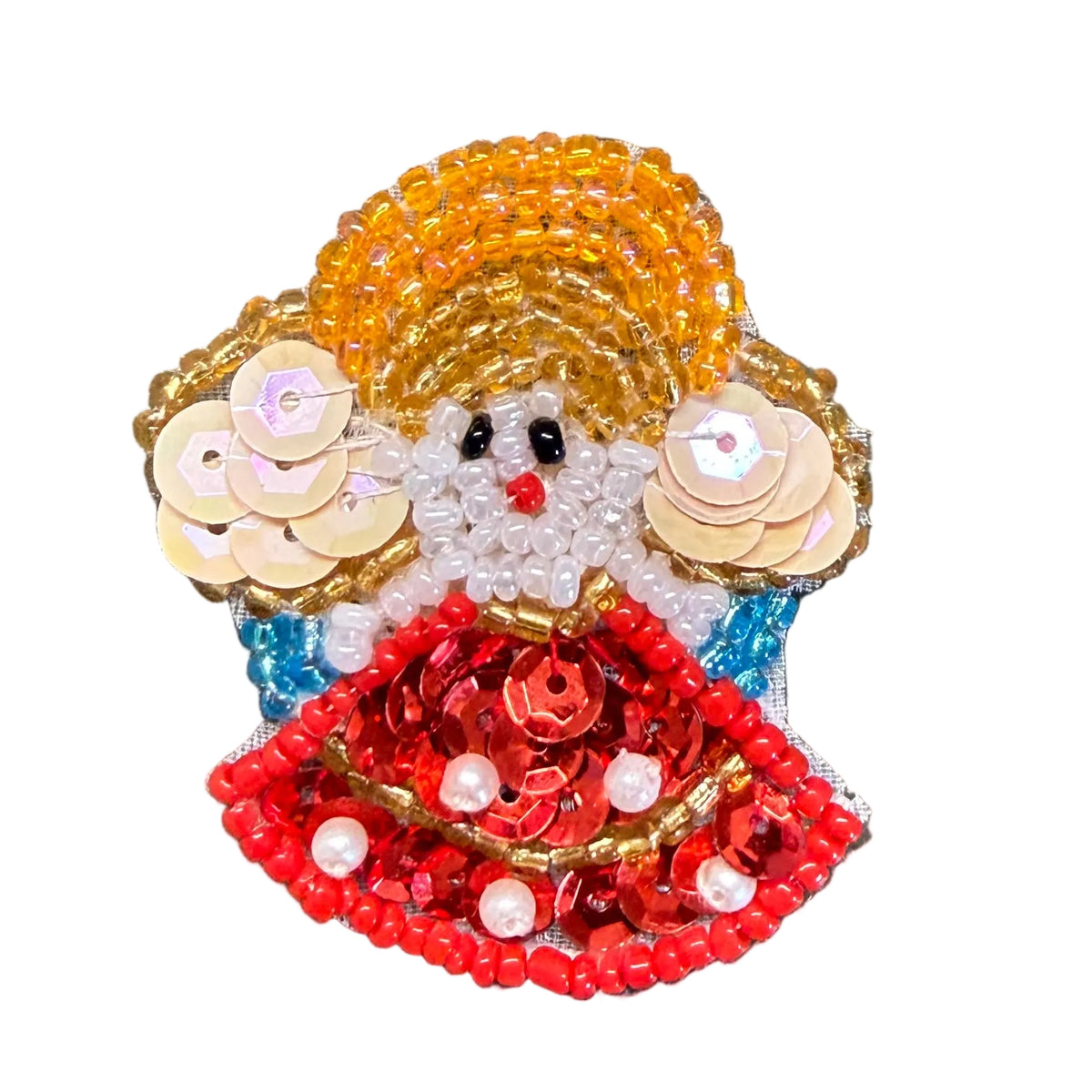 Angel Appliqué - Multicolored Sequins - Glass Beads 2" x 1.5"
