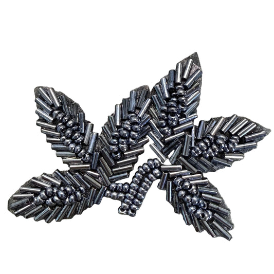 Leaf Appliqué - Choice of Color - Bugle and Glass Beads 3.5" x 2.5"