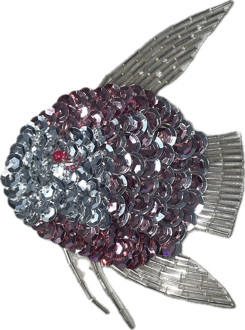 Fish with Silver and Pink Sequins 3.5