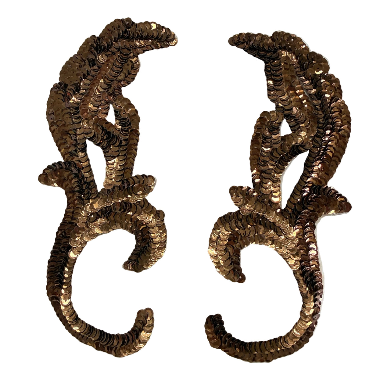 Par de hojas - Lentejuelas de bronce 20,96 cm x 7,62 cm