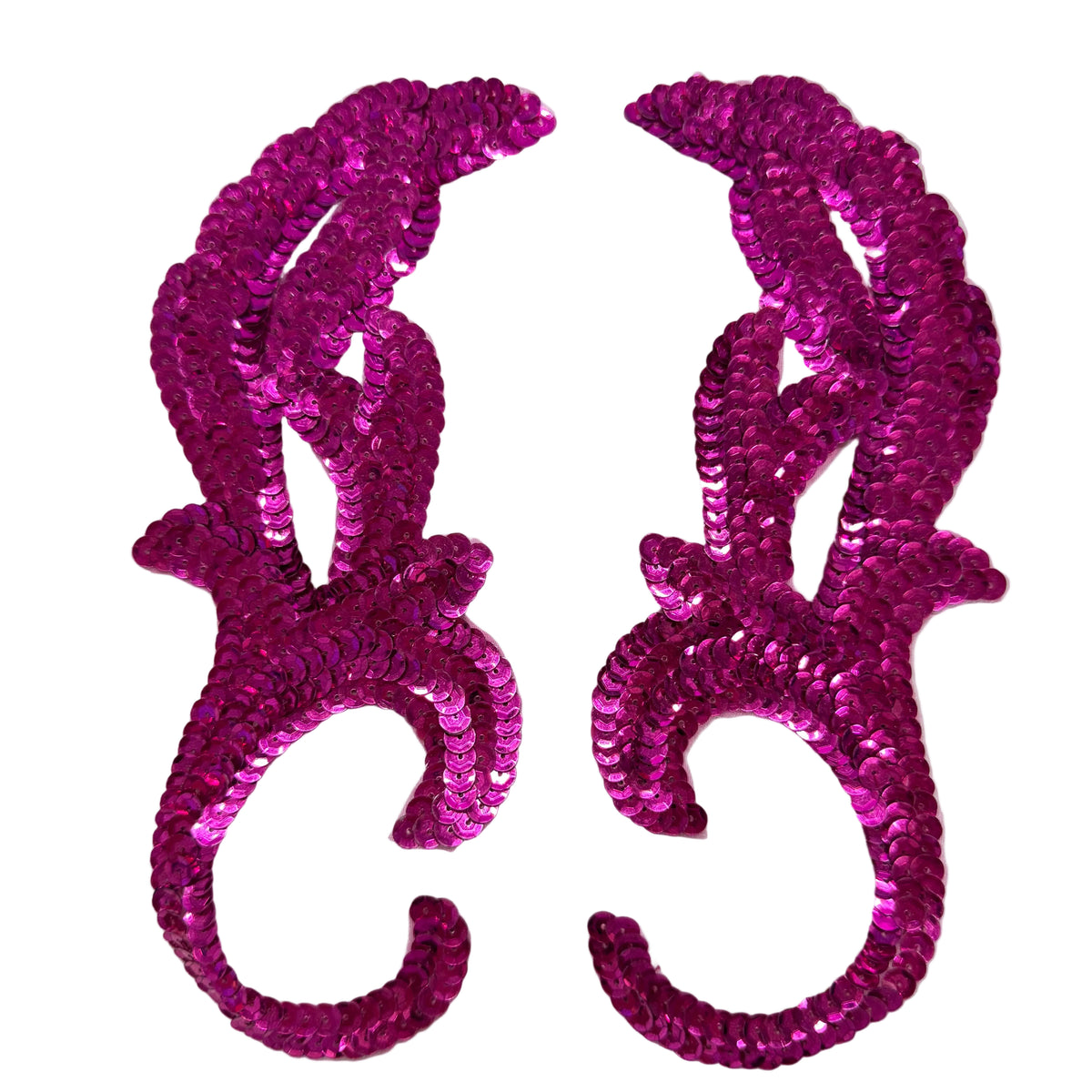 Par de Hojas - Lentejuelas Fucsia 8.25” x 3.25”