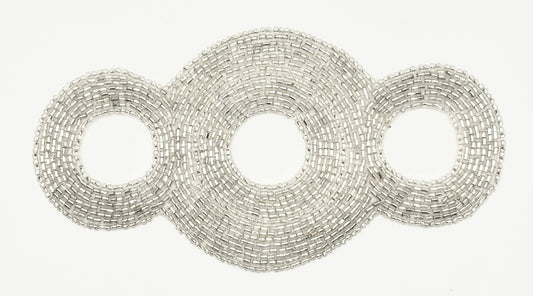Designer Motif Appliqué with Silver Beads 6" x 3"