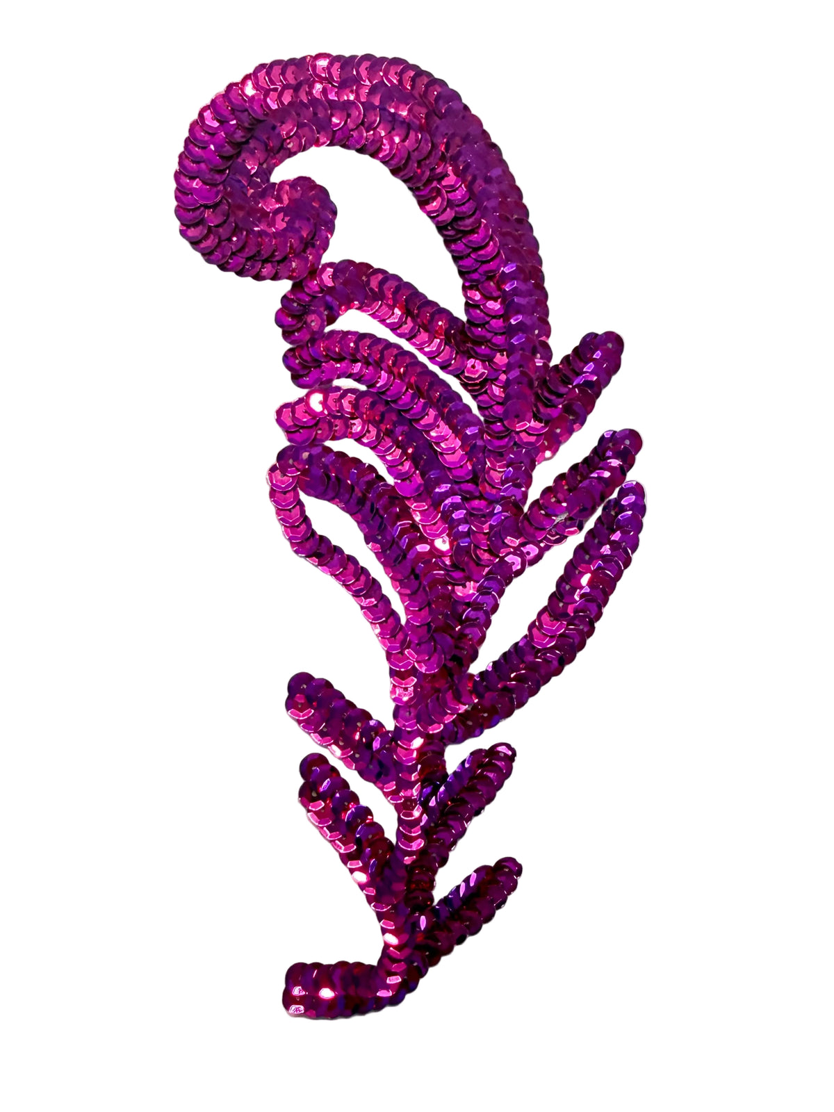 Leaf Appliqué – Fuchsia Sequin | 8.25" x 4"