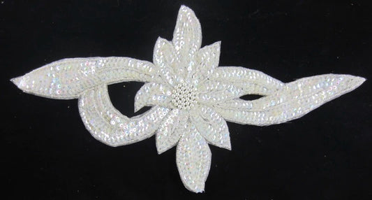 Flower with Iridescent Sequins and Beads 12.5" x 7.5"