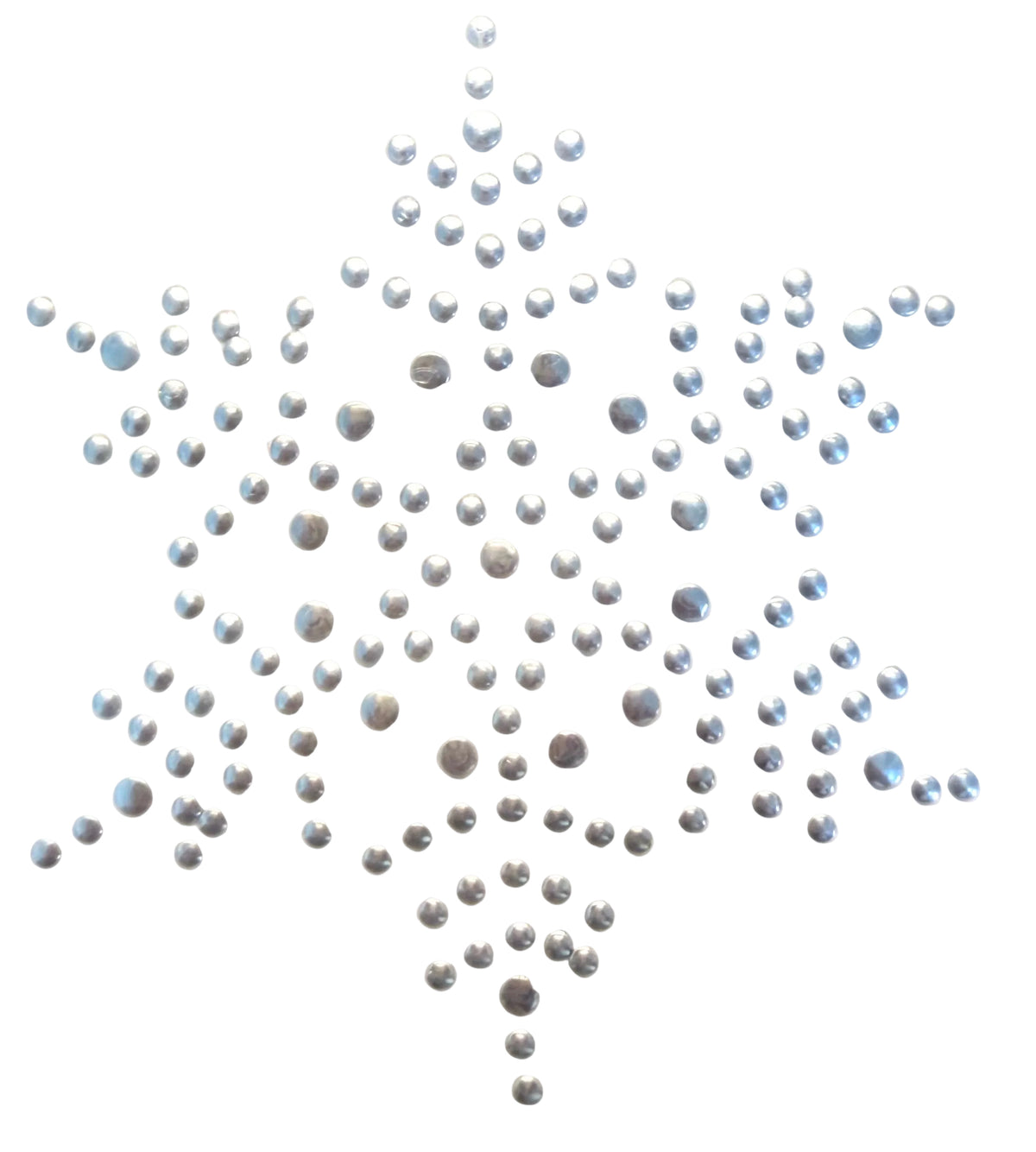 Iron-On Silver Stud Snowflake Motif 4.5" x 4" 