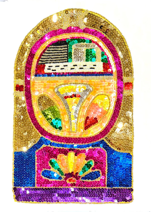 Amazing! Jukebox with Multi-Colored Sequins and Beads 13" x 8"