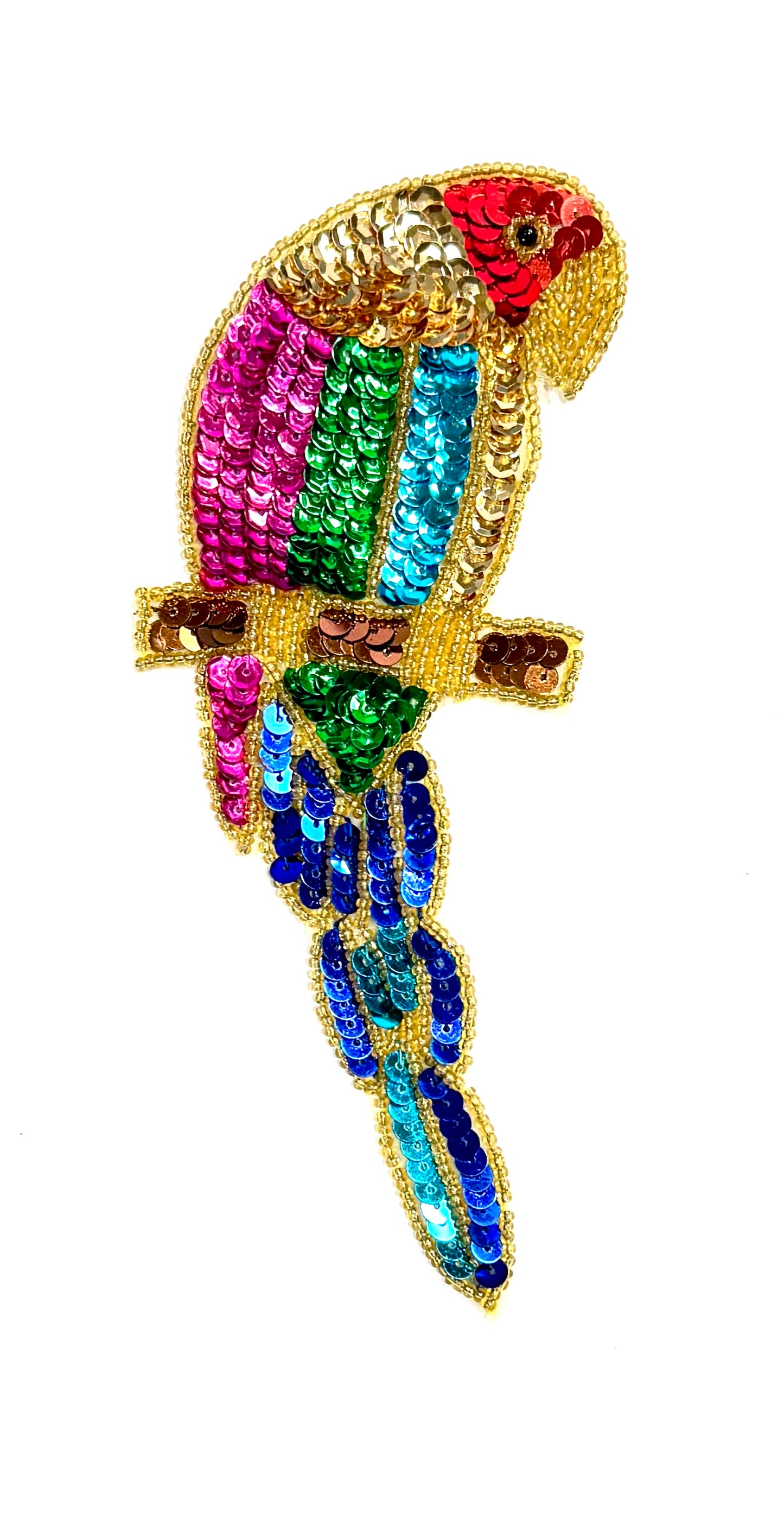 Parrot with MultiColored Sequins and Beads 6.75" x 2.75"