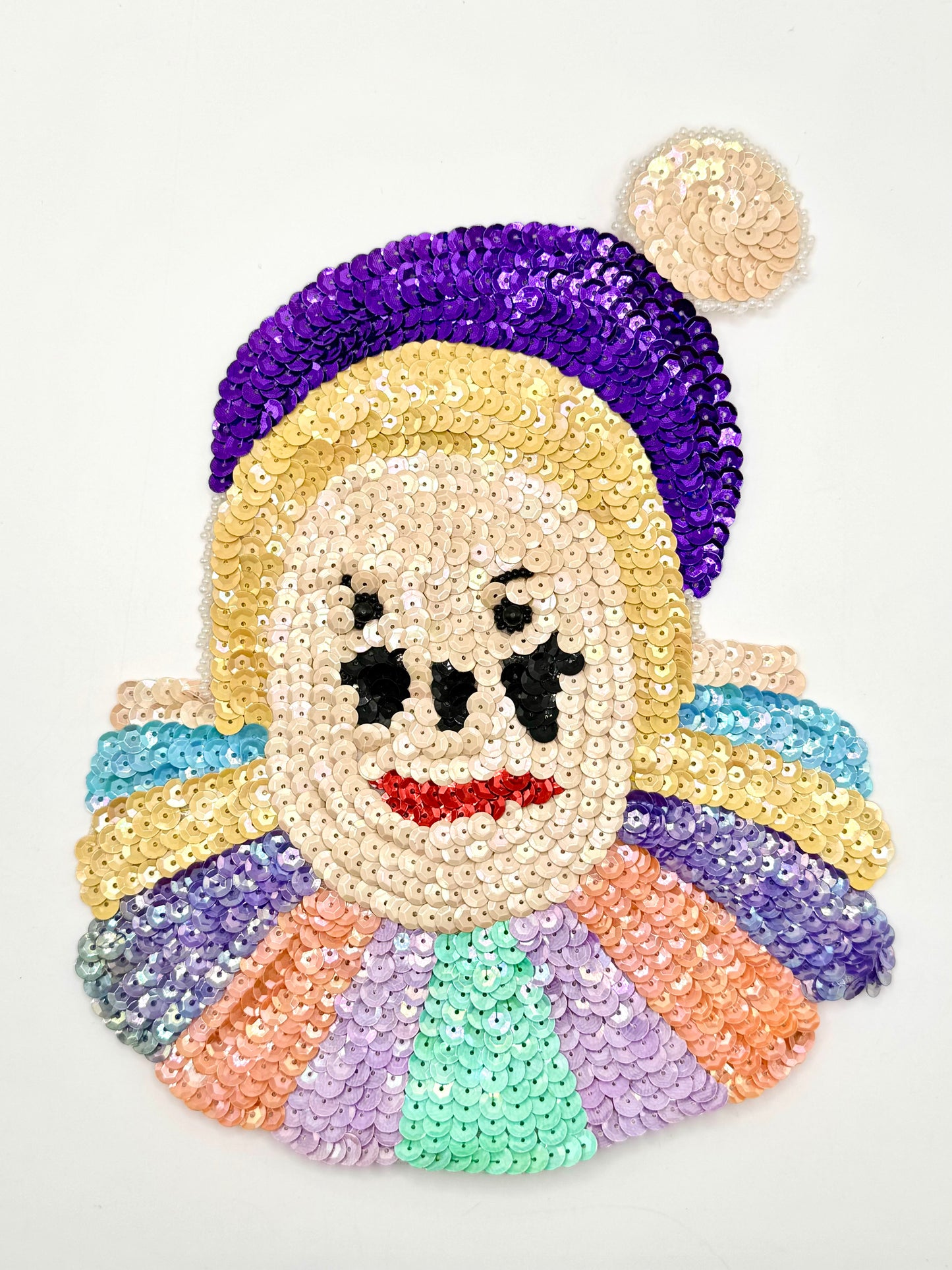 Clown Face - Multi Colored Sequins and Beads 9.5" x 7.25"