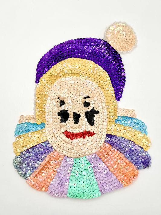 Clown Face - Multi Colored Sequins and Beads 9.5" x 7.25"