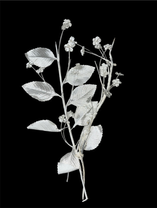 Flower White on Stem 10"