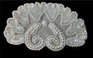 Designer Motif with Iridescent Sequins and Pearls 4.5" x3"
