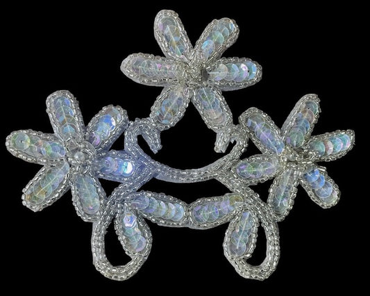 Flower with Iridescent Sequins and Beads 5" x 4"